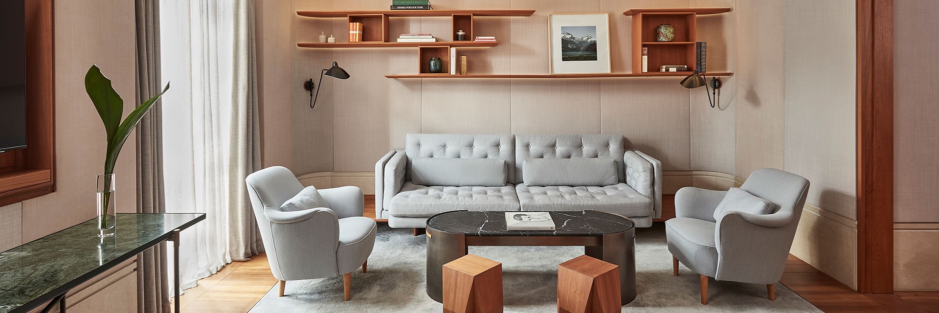 2 chairs, sofa and coffee table